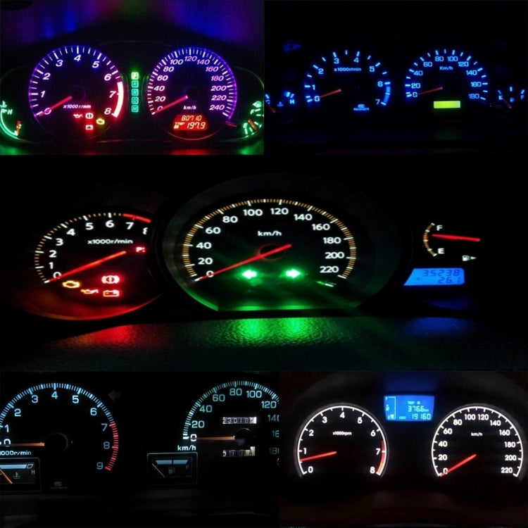 10 PCS 0.5W B8.5 Wedge Instrument Panel LED Light Dashboard Gauge Cluster Indicator Lamp Bulb