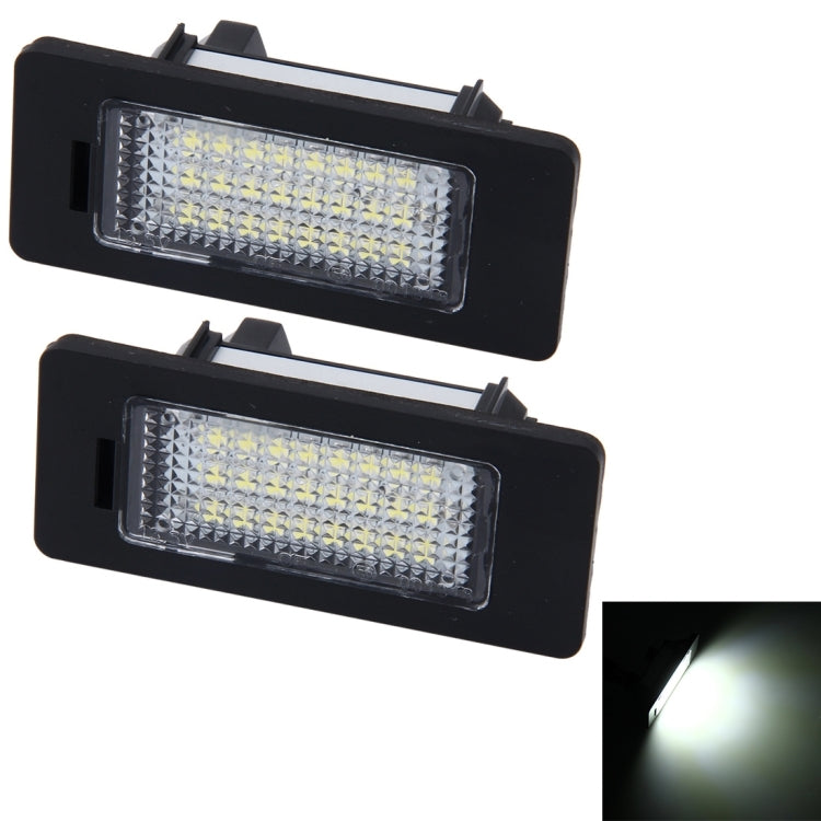 2 PCS License Plate Light with 24 SMD-3528 Lamps for BMW E81/E82/E90/E91/E92/E93/E60/E61/E39 (White Light)-Reluova