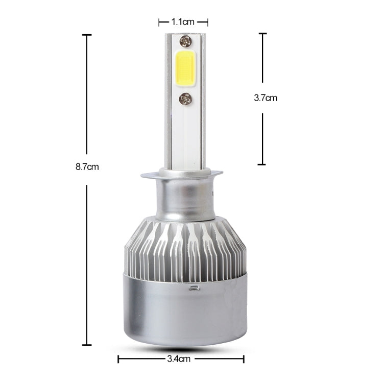 2 PCS  H1 18W 1800 LM 8000K IP68 Canbus Constant Current Car LED Headlight with 2 COB Lamps, DC 9-36V