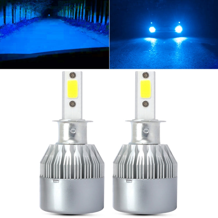 2 PCS  H3 18W 1800 LM 6000K IP68 Canbus Constant Current Car LED Headlight with 2 COB Lamps, DC 9-36V