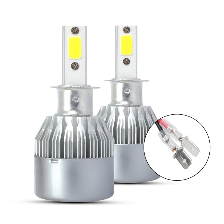 2 PCS  H3 18W 1800 LM 6000K IP68 Canbus Constant Current Car LED Headlight with 2 COB Lamps, DC 9-36V-Reluova