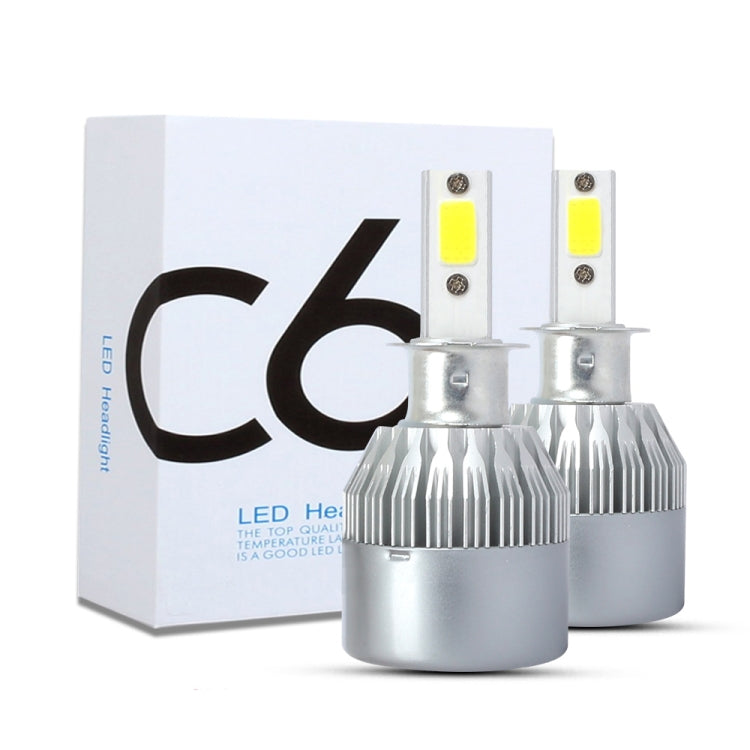 2 PCS  H3 18W 1800 LM 6000K IP68 Canbus Constant Current Car LED Headlight with 2 COB Lamps, DC 9-36V-Reluova