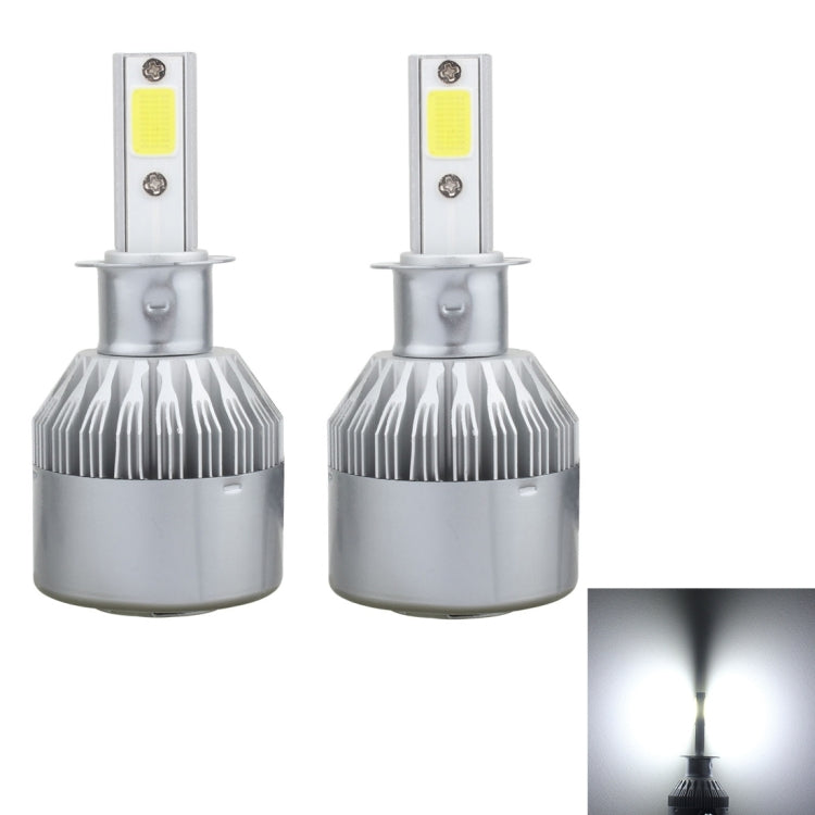 2 PCS  H3 18W 1800 LM 6000K IP68 Canbus Constant Current Car LED Headlight with 2 COB Lamps, DC 9-36V