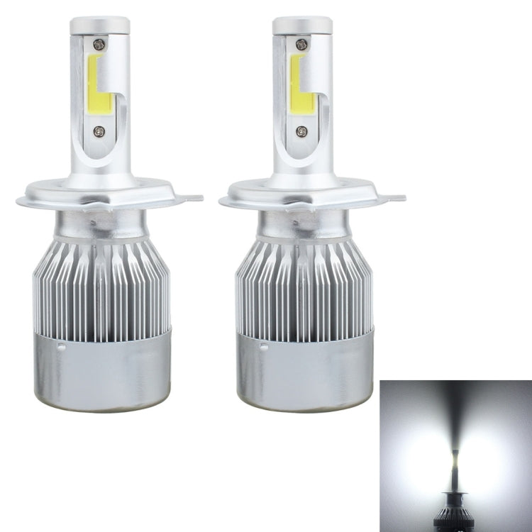 2 PCS  H4 18W 1800 LM 6000K IP68 Canbus Constant Current Car LED Headlight with 2 COB Lamps, DC 9-36V