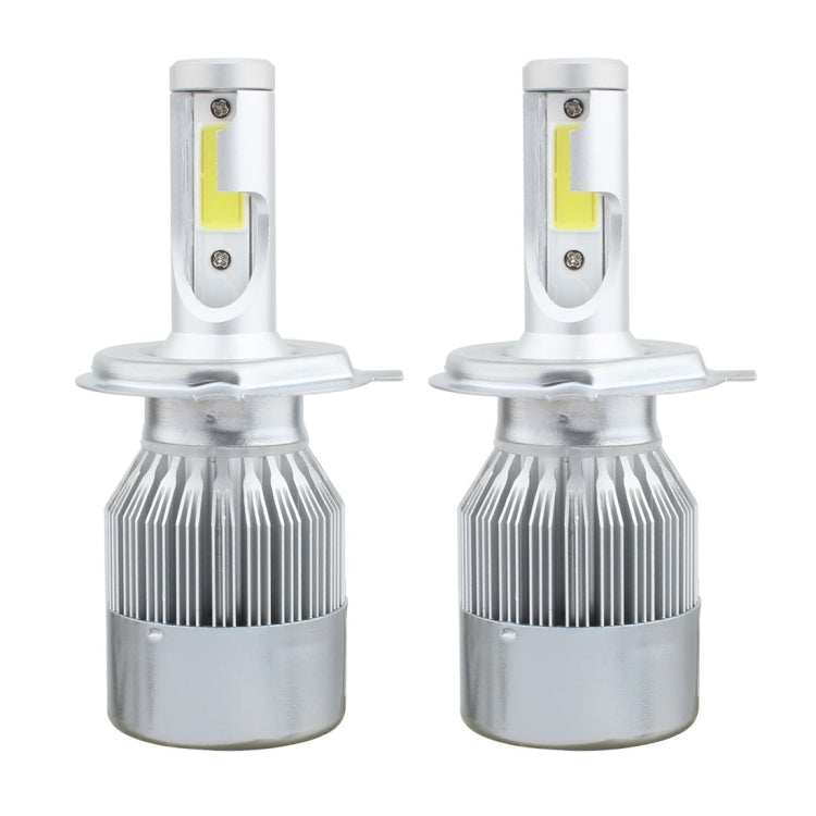 2 PCS  H4 18W 1800 LM 6000K IP68 Canbus Constant Current Car LED Headlight with 2 COB Lamps, DC 9-36V