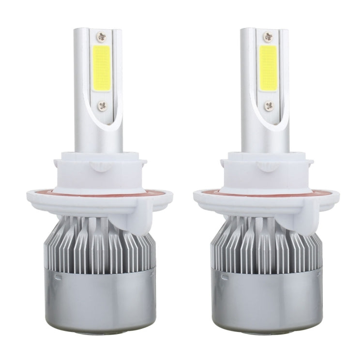 2 PCS  H13 18W 1800 LM 6000K IP68 Canbus Constant Current Car LED Headlight with 2 COB Lamps, DC 9-36V