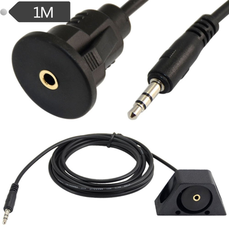 1m Car Truck Dashboard Flush Mount 3.5mm 1/8 AUX Audio Jack Extension Cable Kit