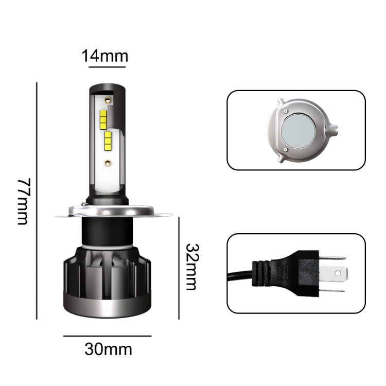 2 PCS 1901 H4 / HB2 / 9003 DC9-36V 14W 6000K 1400LM IP68 Car LED Headlight Lamps-Reluova