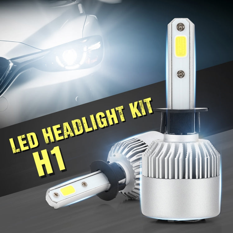 2 PCS S2 H1 18W 6000K 1800LM IP65 2 COB LED Car Headlight Lamps, DC 9-30V