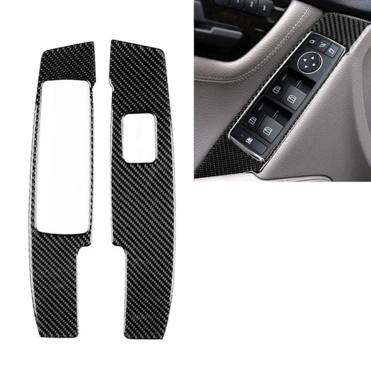 2 PCS Car Carbon Fiber Window Lift Panel Decorative Sticker for Mercedes-Benz W204 C Class 2007-2013, Left Drive-Reluova