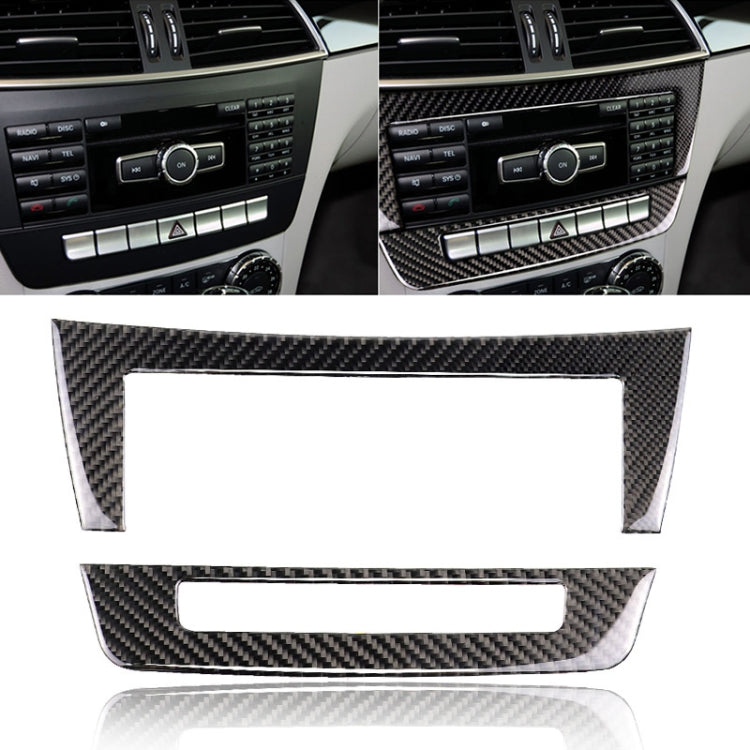 Car Carbon Fiber Central Control CD Panel Decorative Sticker for Mercedes-Benz W204 2011-2013 7-buttons ÎҵÄÉ̵ê