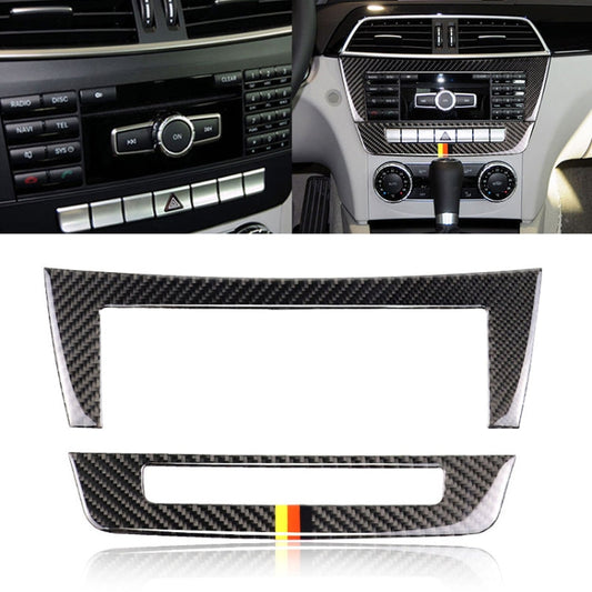 Car German Flag Carbon Fiber Central Control CD Panel Decorative Sticker for Mercedes-Benz W204 2011-2013 7-buttons ÎҵÄÉ̵ê