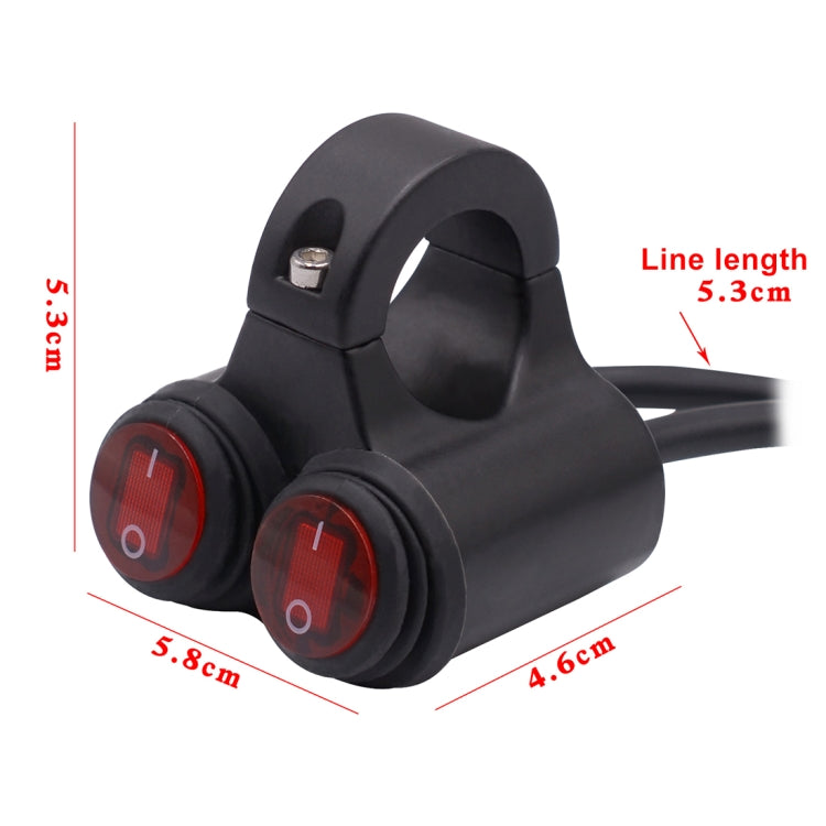 Motorcycle Headlight Auxiliary Light Waterproof Aluminum Alloy Double Flash Switches with Indicator Light