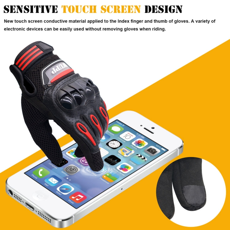 WUPP Motorcycle Gloves Touch Screen Waterproof Breathable Wearable Anti-skid Resistance Summer Winter Full-Finger Protective Gloves, Size: XL