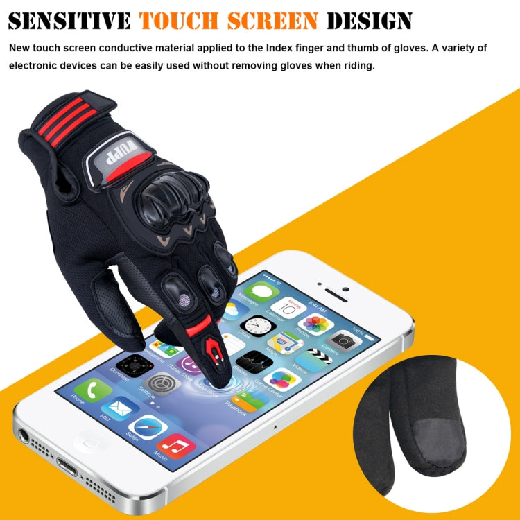 WUPP Motorcycle Gloves Touch Screen Waterproof Breathable Wearable Anti-skid Resistance Summer Winter Full-Finger Protective Gloves, Size: XL