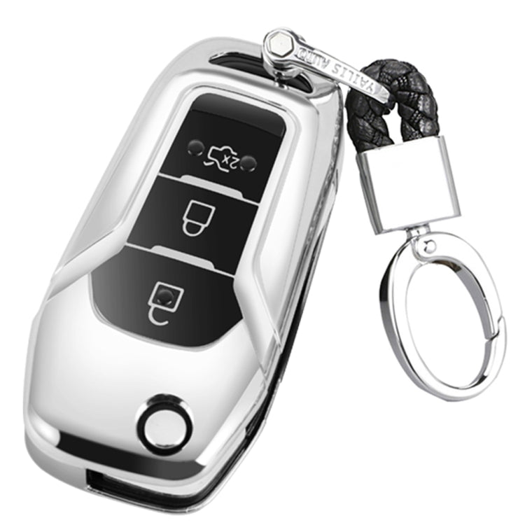 TPU One-piece Electroplating Opening Full Coverage Car Key Case with Key Ring for Ford Edge / ESCORT / KUGA / Mondeo / EcoSport / FOCUS ÎҵÄÉ̵ê