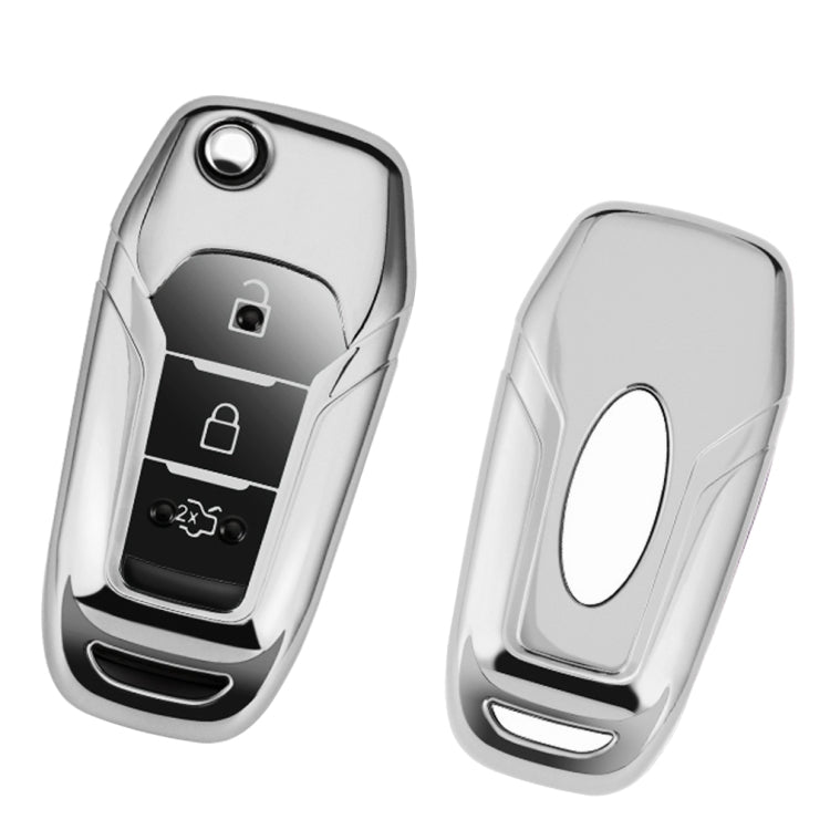 TPU One-piece Electroplating Opening Full Coverage Car Key Case with Key Ring for Ford Edge / ESCORT / KUGA / Mondeo / EcoSport / FOCUS ÎҵÄÉ̵ê