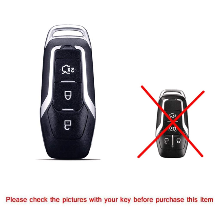 TPU One-piece Electroplating Opening Full Coverage Car Key Case with Key Ring for Ford Edge / ESCORT / KUGA / Mondeo / EcoSport / FOCUS