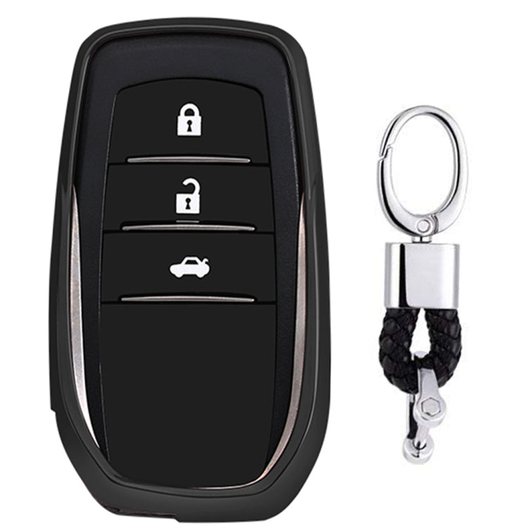 Electroplating TPU Single-shell Car Key Case with Key Ring for TOYOTA HIGHLANDER / CROWN / PRADO / VIOS / CAMRY / COROLLA ÎҵÄÉ̵ê