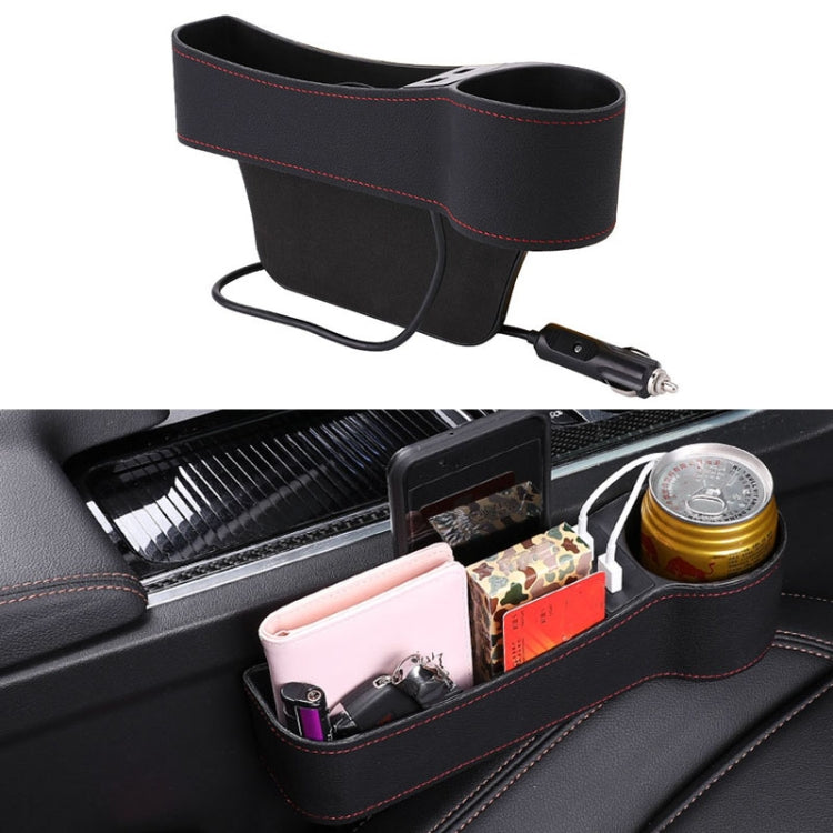 Car Multi-functional Co-pilot Seat Console PU Leather Box Cigarette Lighter Charging Pocket Cup Holder Seat Gap Side Storage Box ÎҵÄÉ̵ê