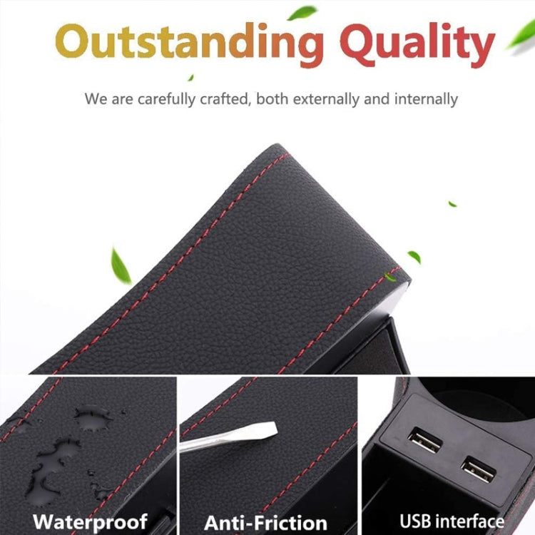 Car Multi-functional Co-pilot Seat Console PU Leather Box Cigarette Lighter Charging Pocket Cup Holder Seat Gap Side Storage Box ÎҵÄÉ̵ê