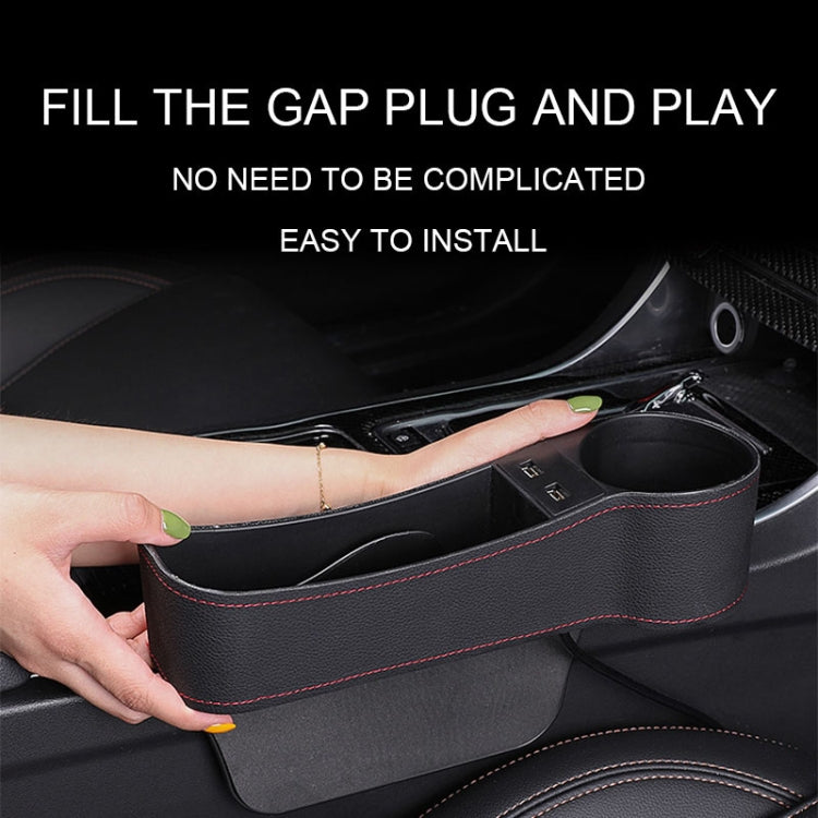 Car Multi-functional Co-pilot Seat Console PU Leather Box Cigarette Lighter Charging Pocket Cup Holder Seat Gap Side Storage Box ÎҵÄÉ̵ê