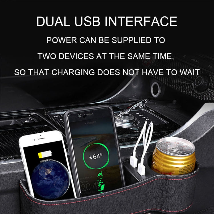 Car Multi-functional Co-pilot Seat Console PU Leather Box Cigarette Lighter Charging Pocket Cup Holder Seat Gap Side Storage Box ÎҵÄÉ̵ê