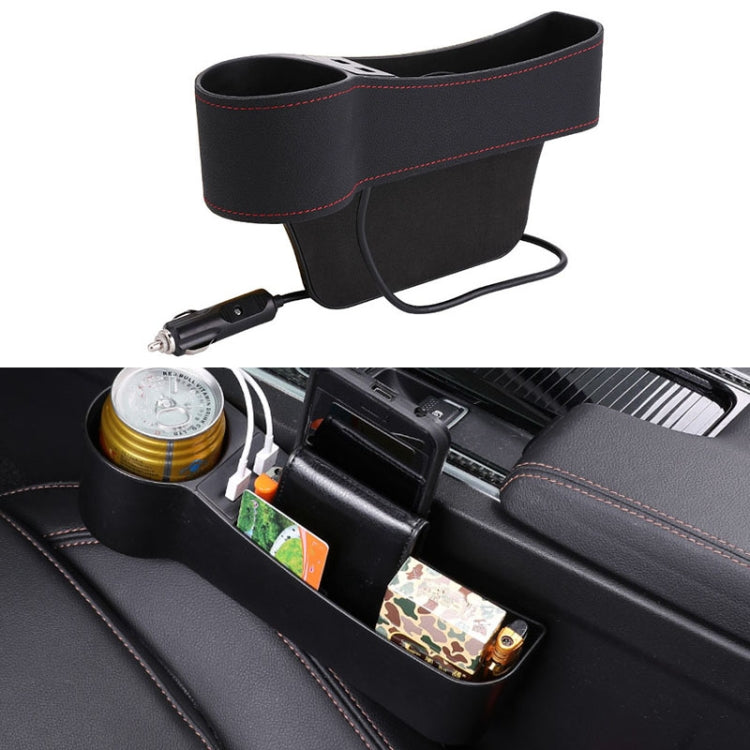 Car Multi-functional Driver Seat Console PU Leather Box Cigarette Lighter Charging Pocket Cup Holder Seat Gap Side Storage Box ÎҵÄÉ̵ê