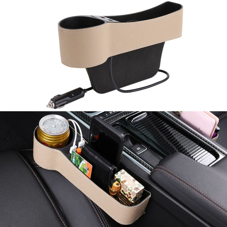 Car Multi-functional Driver Seat Console PU Leather Box Cigarette Lighter Charging Pocket Cup Holder Seat Gap Side Storage Box ÎҵÄÉ̵ê