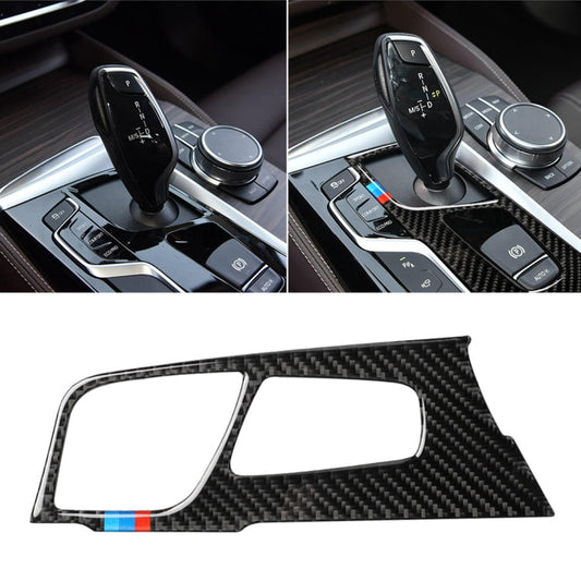 Car Tricolor Carbon Fiber Gear Position Panel Decorative Sticker for BMW 5 Series G38 528Li / 530Li / 540Li 2018, Left Drive ÎҵÄÉ̵ê