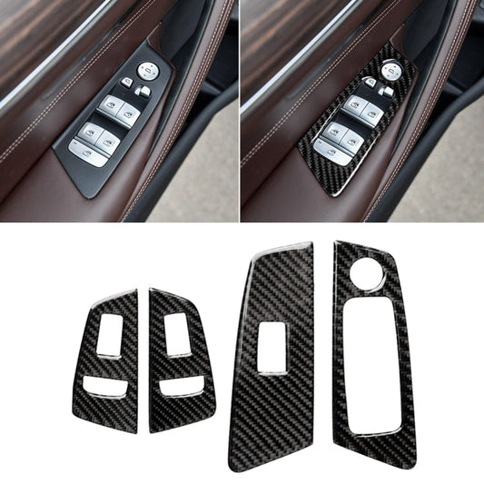 Car Carbon Fiber Door Window Lift Panel Decorative Sticker for BMW 5 Series G38 528Li / 530Li / 540Li 2018, Left Drive ÎҵÄÉ̵ê