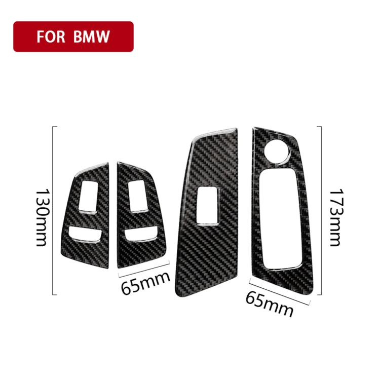 Car Carbon Fiber Door Window Lift Panel Decorative Sticker for BMW 5 Series G38 528Li / 530Li / 540Li 2018, Left Drive ÎҵÄÉ̵ê