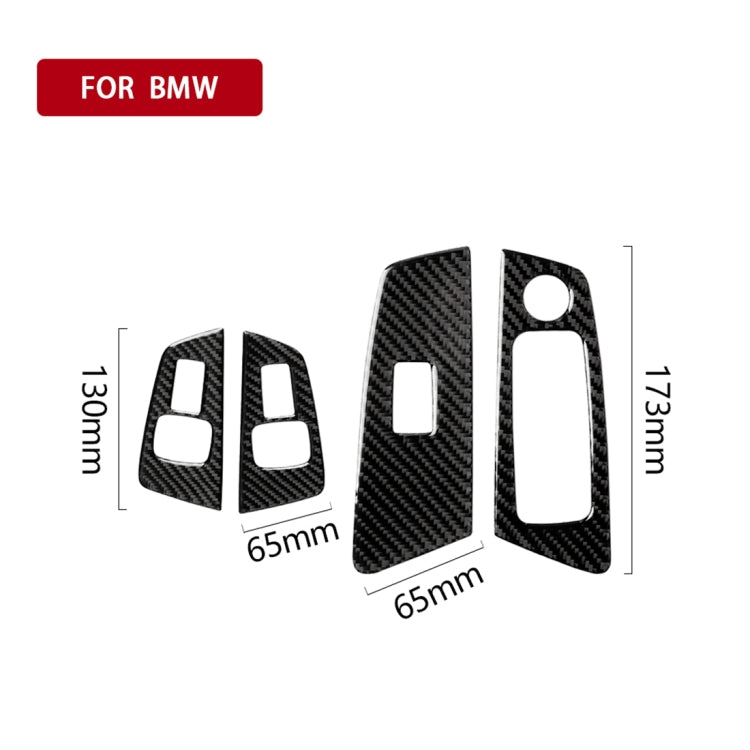 Car Carbon Fiber Door Window Lift Panel Decorative Sticker for BMW 5 Series G38 528Li / 530Li / 540Li 2018, Left Drive ÎҵÄÉ̵ê