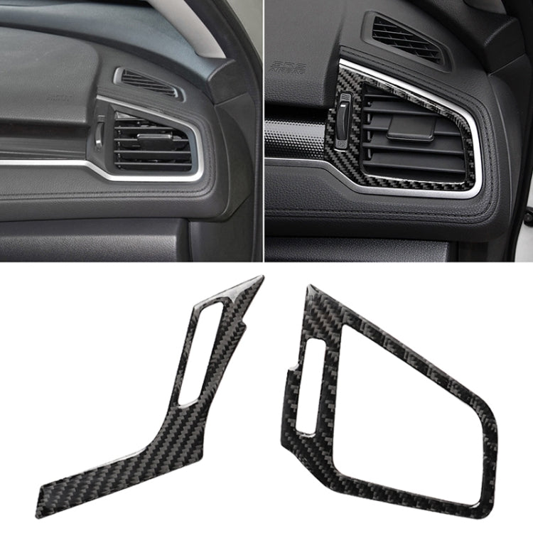 Car Carbon Fiber Right and Left Air Outlet Decorative Sticker for Honda Tenth Generation Civic 2016-2019, Left Drive ÎҵÄÉ̵ê