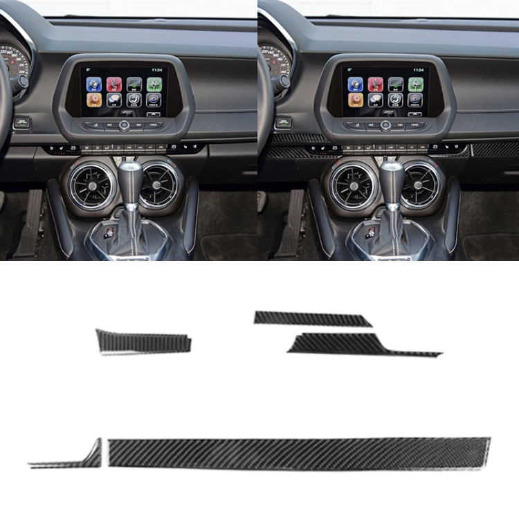 5 in 1 Car Carbon Fiber Central Console Decorative Sticker for Chevrolet Camaro 2017-2019, Left Drive ÎҵÄÉ̵ê