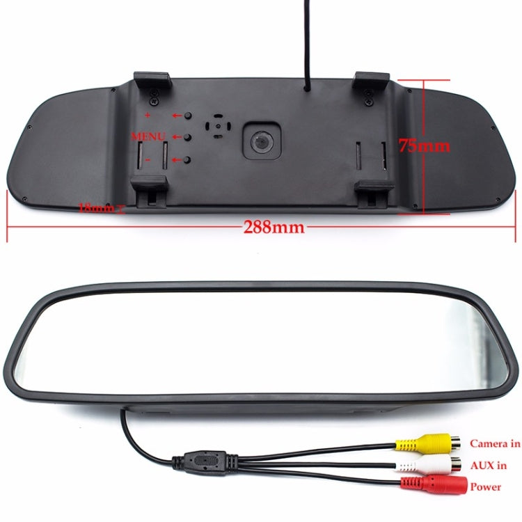 PZ604 170 Degree Car 4.3 inch Rearview Mirror Monitor with Square Camera ÎҵÄÉ̵ê