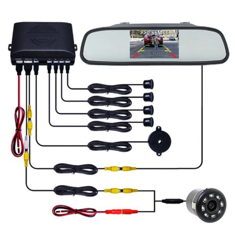 PZ604 170 Degree Car 4.3 inch Rearview Mirror Monitor with Round Camera ÎҵÄÉ̵ê