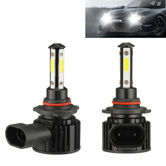 F8 9005 2 PCS 22W 3000LM 6000K Four Side DOB LED Headlight Fog Light Bulbs High Beam Conversion Kit DC 9-32V