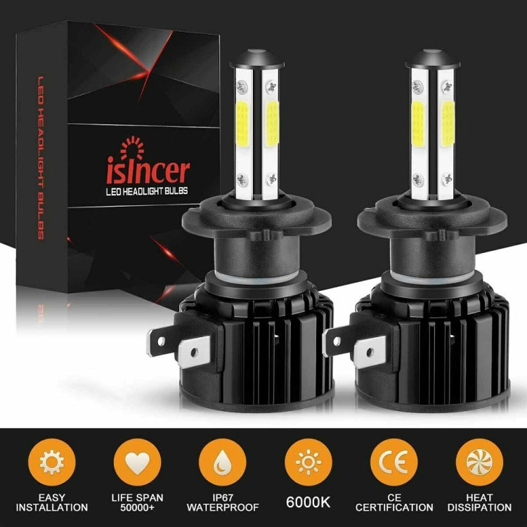 F8 H7 2 PCS 22W 3000LM 6000K Four Side DOB LED Headlight Fog Light Bulbs High Beam Conversion Kit DC 9-32V ÎҵÄÉ̵ê