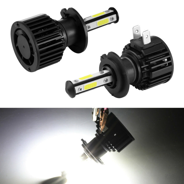 F8 H7 2 PCS 22W 3000LM 6000K Four Side DOB LED Headlight Fog Light Bulbs High Beam Conversion Kit DC 9-32V