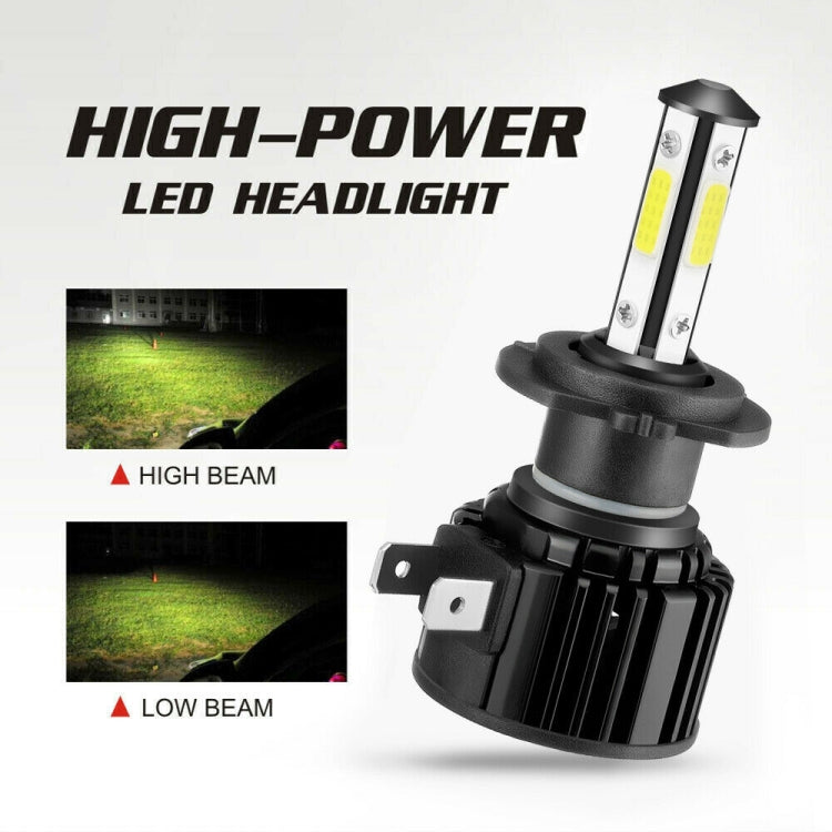 F8 H7 2 PCS 22W 3000LM 6000K Four Side DOB LED Headlight Fog Light Bulbs High Beam Conversion Kit DC 9-32V