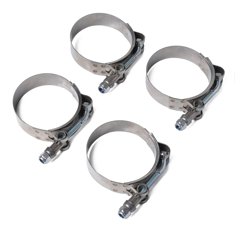 4 PCS Stainless Steel T-Bolt Hose Clamps Pipe Clip Fuel Line Clip, Size: 79-87mm