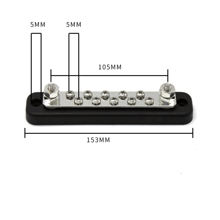 10 Way Power Distribution Bus Bar 10-bit Single Distribution Box for Car / RV / Boat