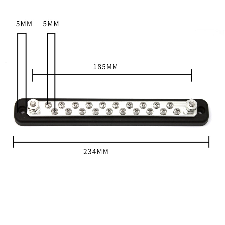 20 Way Power Distribution Bus Bar 20-bit Single Distribution Box for Car / RV / Boat-Reluova