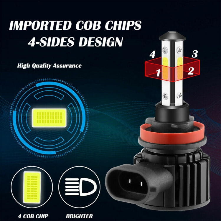 F8 H11 2 PCS 22W 3000LM 6000K Four Side DOB LED Headlight Fog Light Bulbs High Beam Conversion Kit DC 9-32V ÎҵÄÉ̵ê