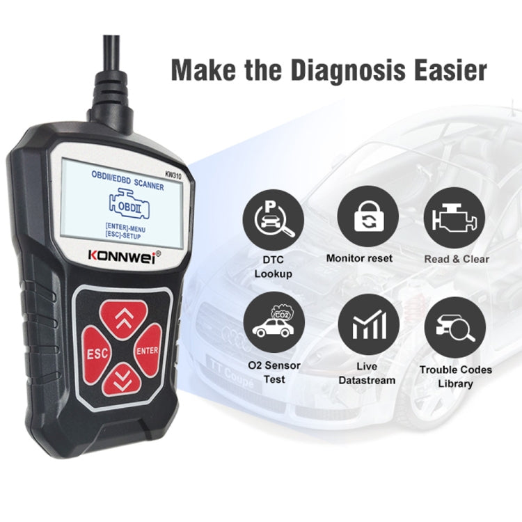 KONNWEI KW310 OBD Car Fault Detector Code Reader ELM327 OBD2 Scanner Diagnostic Tool ÎҵÄÉ̵ê