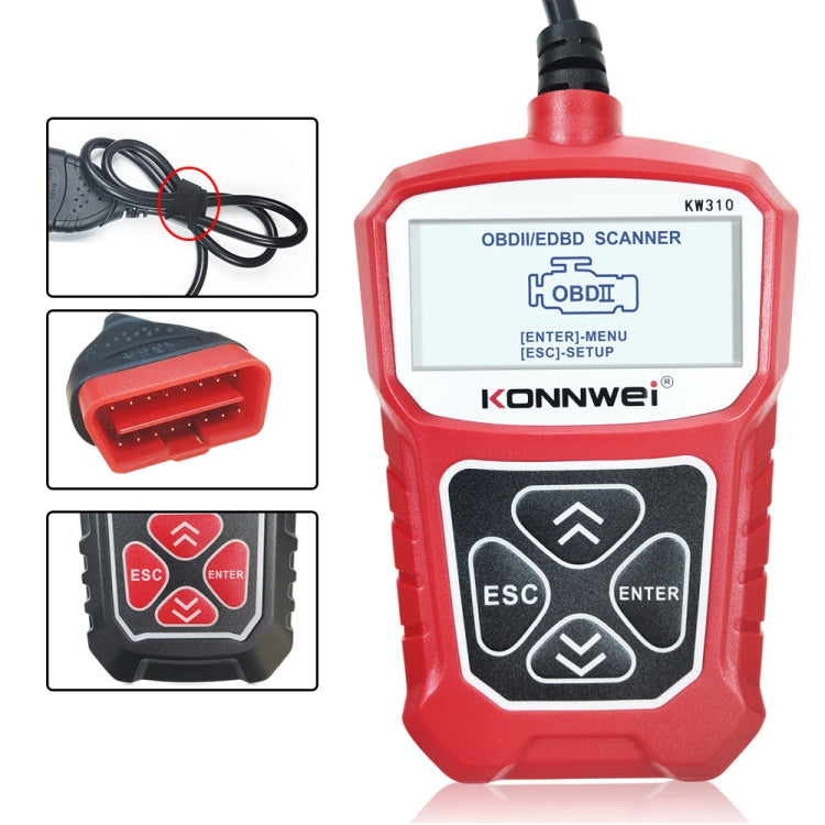 KONNWEI KW310 OBD Car Fault Detector Code Reader ELM327 OBD2 Scanner Diagnostic Tool