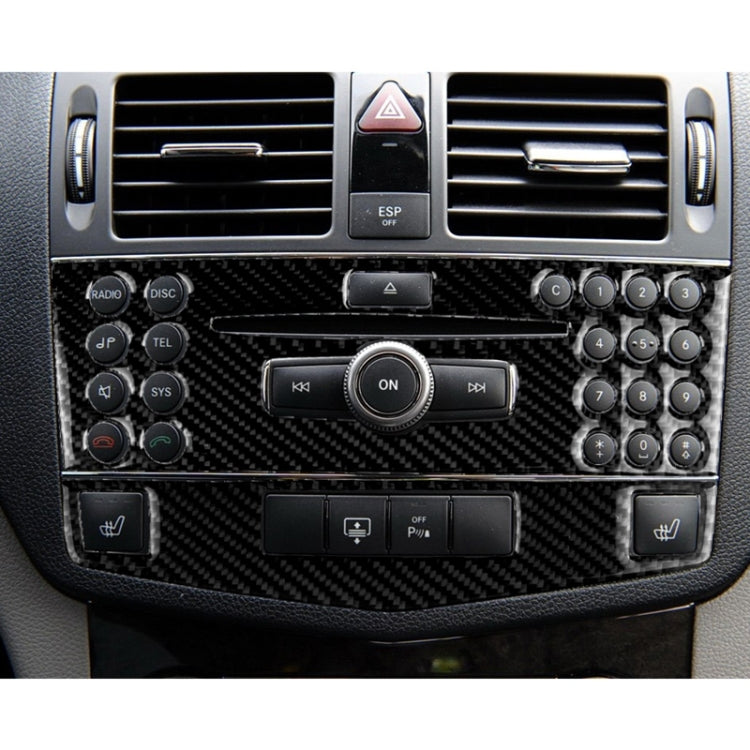 Car Carbon Fiber Center Console Panel Decorative Sticker for Mercedes-Benz W204 C Class 2007-2010 ÎҵÄÉ̵ê