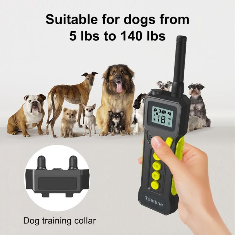 Tsattine T10 IP68 Waterproof 2000FT Dog Training Device with LCD Light.