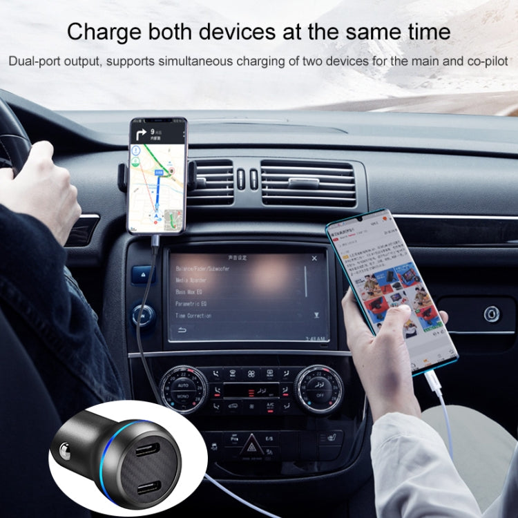 ACC-580 PD 40W Dual Type-C / USB-C Ports Fast Charging Car Charger